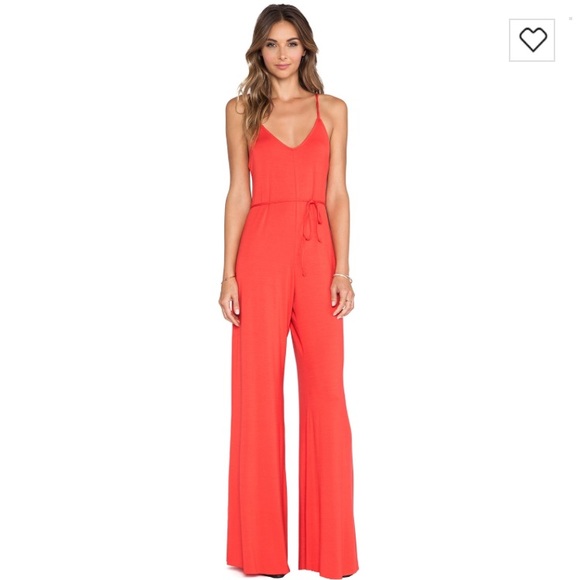 coral jump suit